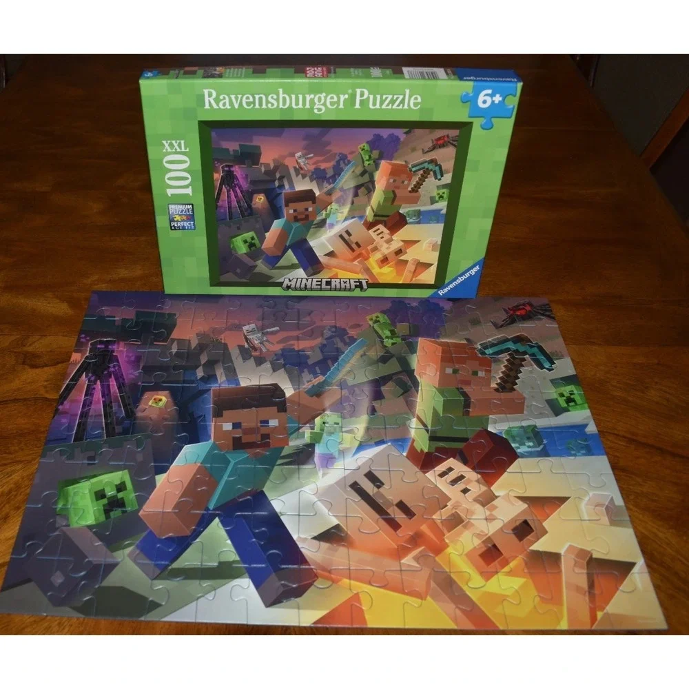 Ravensburger Minecraft Jigsaw Puzzle 100 Piece XXL  Complete Ages 6+ Premium
